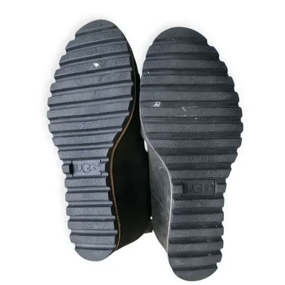 UGG Pax Waterproof Chelsea Nubuck Brown/Black Wedge Booties Women Sz 7.5 US - Picture 9 of 16